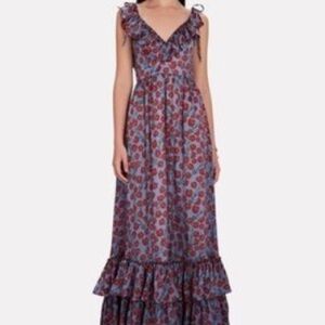 Agua Bendita Floral V-Neck Maxi Dress